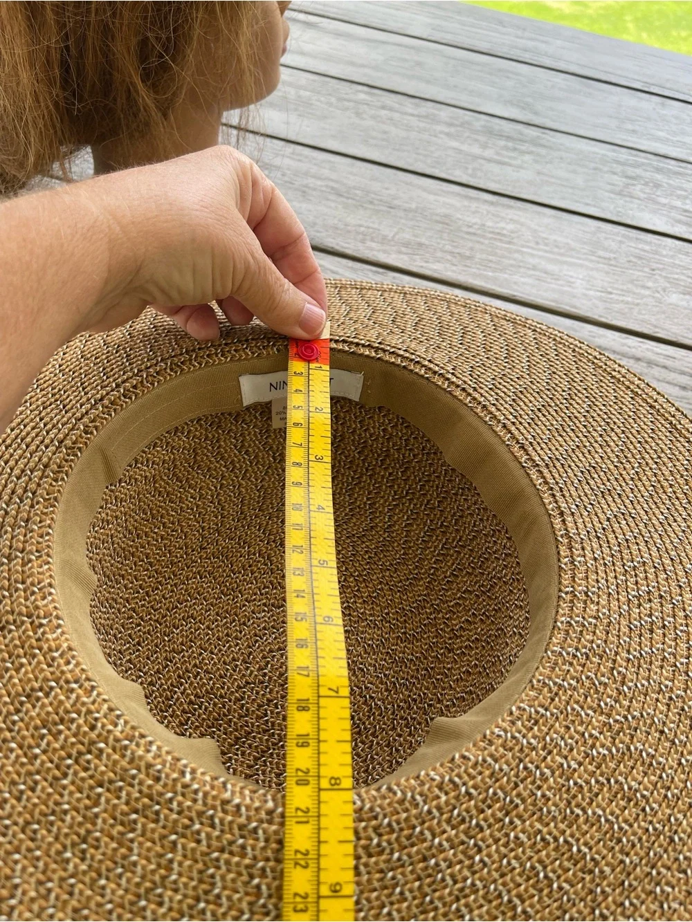 Nine West Packable Wide Brim Straw Sun Hat - Tan
